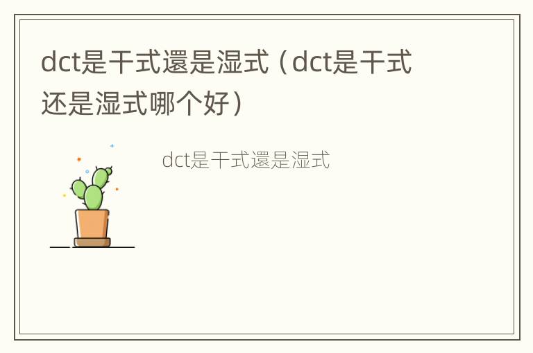 dct是干式還是湿式（dct是干式还是湿式哪个好）