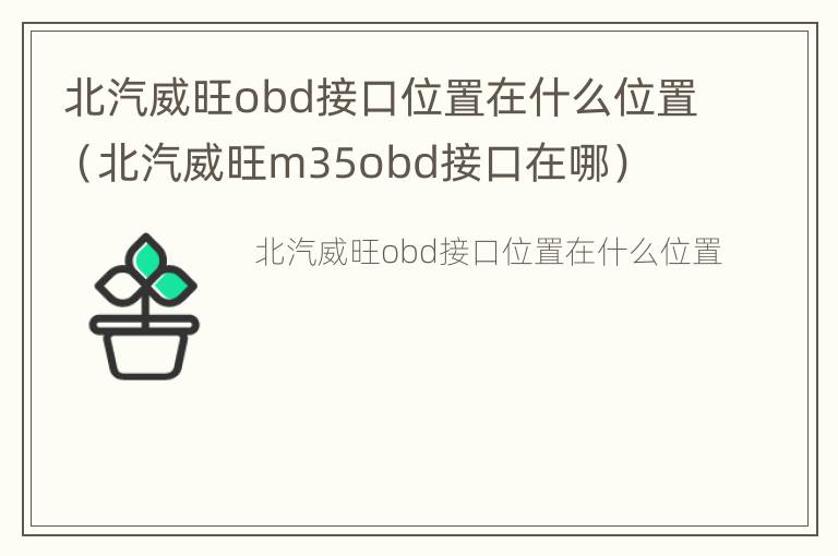 北汽威旺obd接口位置在什么位置（北汽威旺m35obd接口在哪）