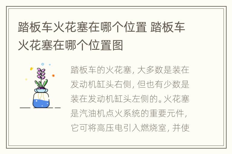 踏板车火花塞在哪个位置 踏板车火花塞在哪个位置图