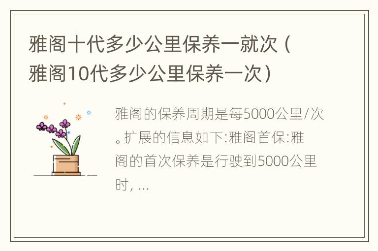 雅阁十代多少公里保养一就次（雅阁10代多少公里保养一次）