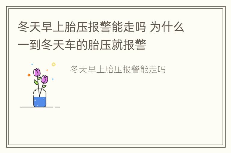 冬天早上胎压报警能走吗 为什么一到冬天车的胎压就报警