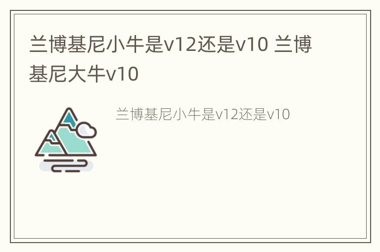 兰博基尼小牛是v12还是v10 兰博基尼大牛v10