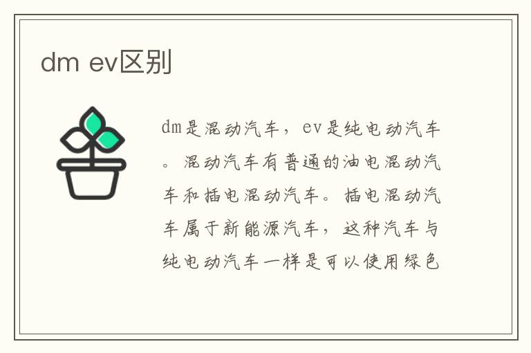 dm ev区别