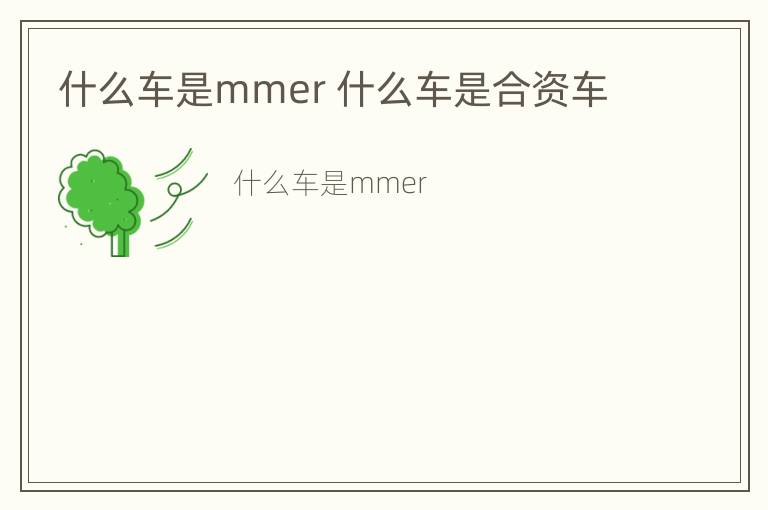 什么车是mmer 什么车是合资车