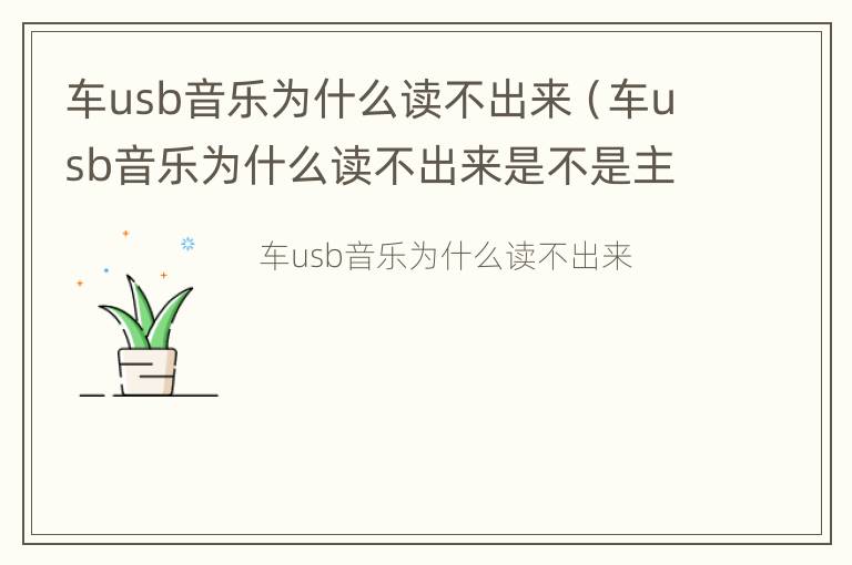 车usb音乐为什么读不出来（车usb音乐为什么读不出来是不是主板坏了）