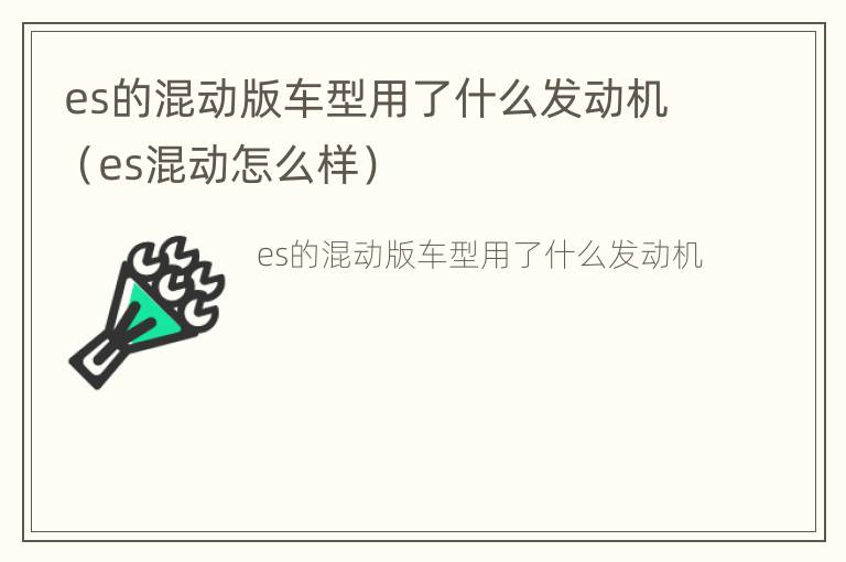 es的混动版车型用了什么发动机（es混动怎么样）