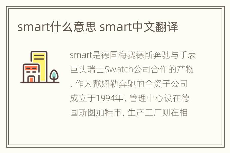 smart什么意思 smart中文翻译