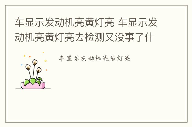 车显示发动机亮黄灯亮 车显示发动机亮黄灯亮去检测又没事了什么原因