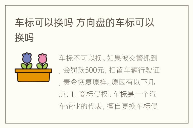 车标可以换吗 方向盘的车标可以换吗