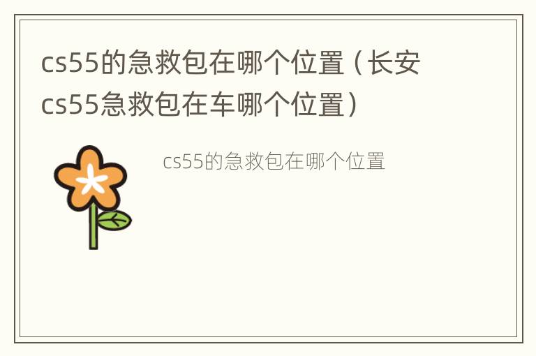 cs55的急救包在哪个位置（长安cs55急救包在车哪个位置）