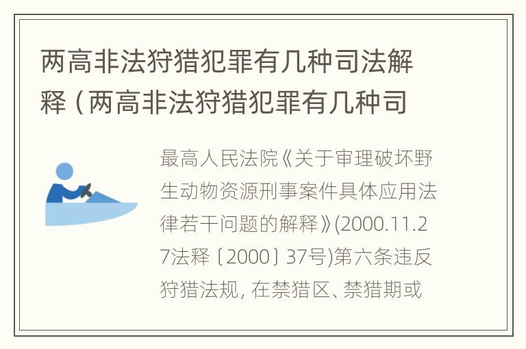 两高非法狩猎犯罪有几种司法解释（两高非法狩猎犯罪有几种司法解释案例）