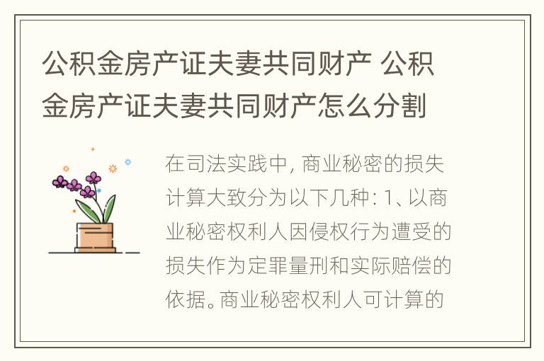 公积金房产证夫妻共同财产 公积金房产证夫妻共同财产怎么分割