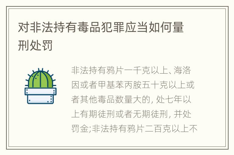 对非法持有毒品犯罪应当如何量刑处罚