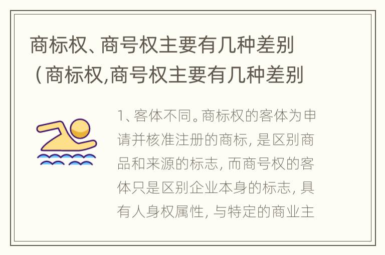 商标权、商号权主要有几种差别（商标权,商号权主要有几种差别类型）