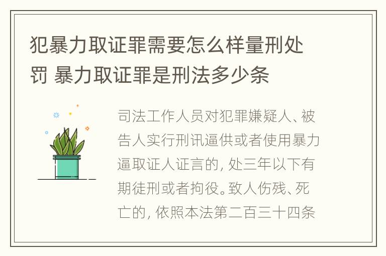 犯暴力取证罪需要怎么样量刑处罚 暴力取证罪是刑法多少条