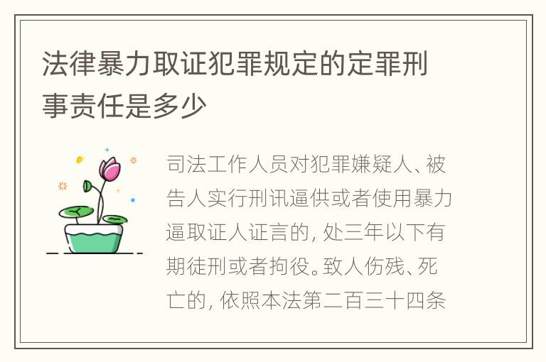 法律暴力取证犯罪规定的定罪刑事责任是多少