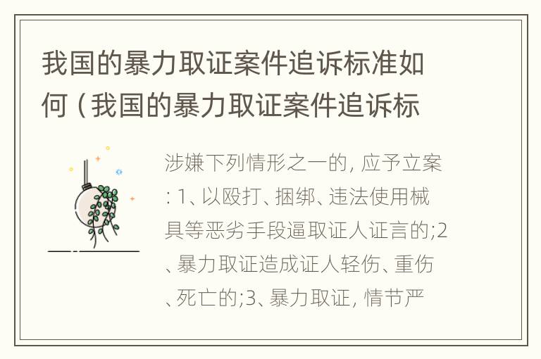 我国的暴力取证案件追诉标准如何（我国的暴力取证案件追诉标准如何确定）