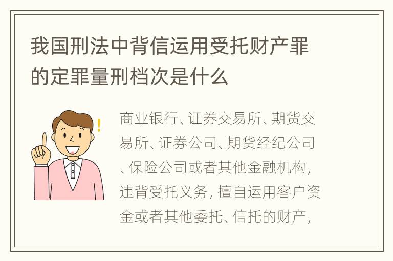 我国刑法中背信运用受托财产罪的定罪量刑档次是什么