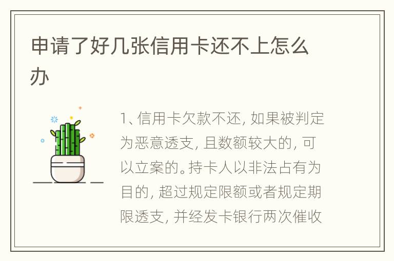 申请了好几张信用卡还不上怎么办