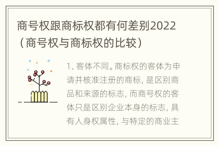 商号权跟商标权都有何差别2022（商号权与商标权的比较）