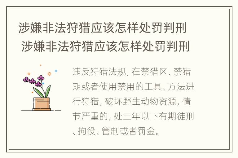 涉嫌非法狩猎应该怎样处罚判刑 涉嫌非法狩猎应该怎样处罚判刑的人