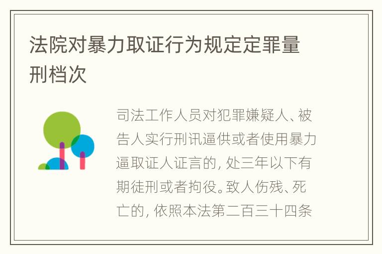 法院对暴力取证行为规定定罪量刑档次