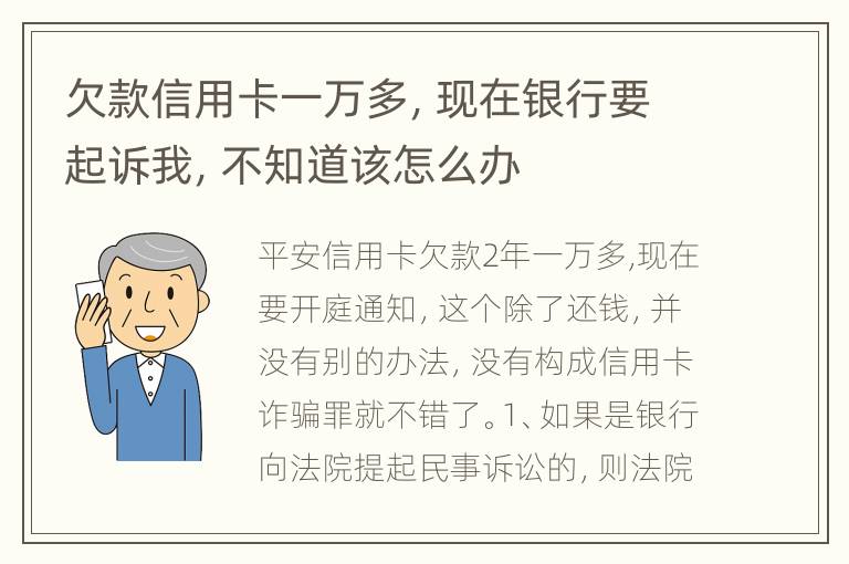 欠款信用卡一万多，现在银行要起诉我，不知道该怎么办