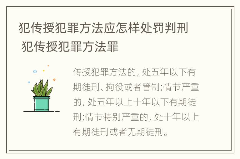 犯传授犯罪方法应怎样处罚判刑 犯传授犯罪方法罪