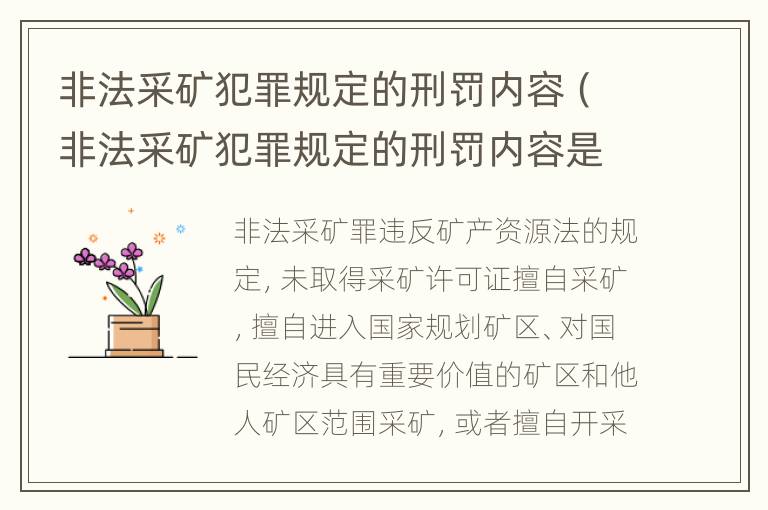 非法采矿犯罪规定的刑罚内容（非法采矿犯罪规定的刑罚内容是）