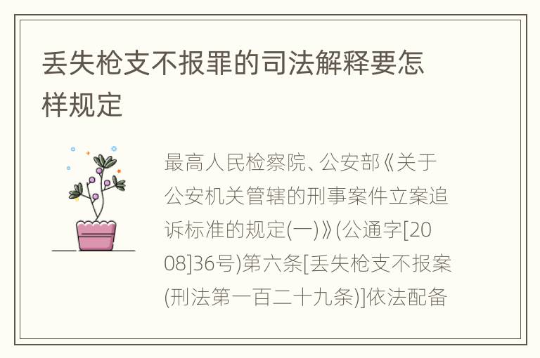 丢失枪支不报罪的司法解释要怎样规定