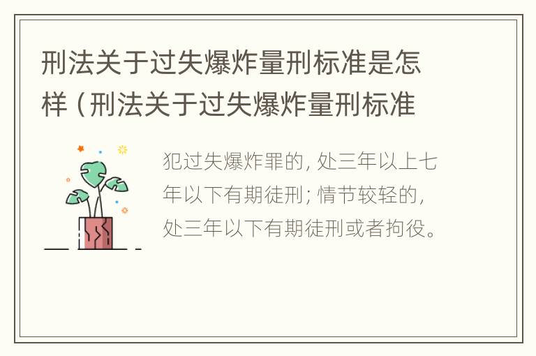 刑法关于过失爆炸量刑标准是怎样（刑法关于过失爆炸量刑标准是怎样定的）