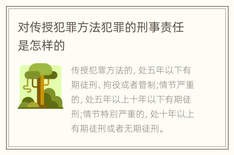 对传授犯罪方法犯罪的刑事责任是怎样的