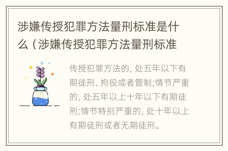 涉嫌传授犯罪方法量刑标准是什么（涉嫌传授犯罪方法量刑标准是什么意思）