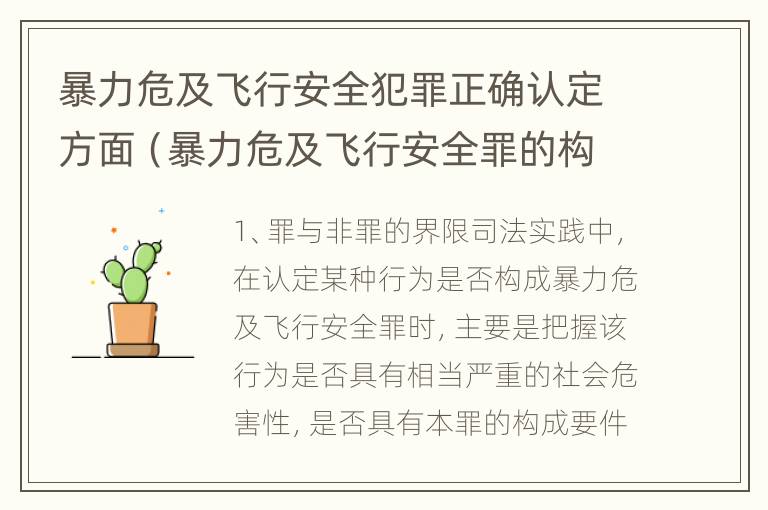 暴力危及飞行安全犯罪正确认定方面（暴力危及飞行安全罪的构成要件）