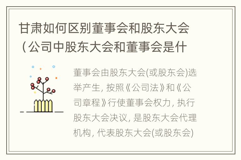 甘肃如何区别董事会和股东大会（公司中股东大会和董事会是什么关系）