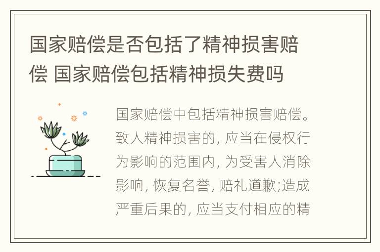 国家赔偿是否包括了精神损害赔偿 国家赔偿包括精神损失费吗