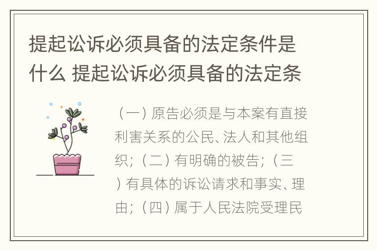 提起讼诉必须具备的法定条件是什么 提起讼诉必须具备的法定条件是什么