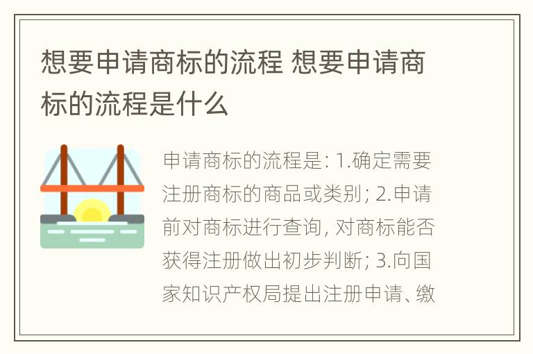 想要申请商标的流程 想要申请商标的流程是什么