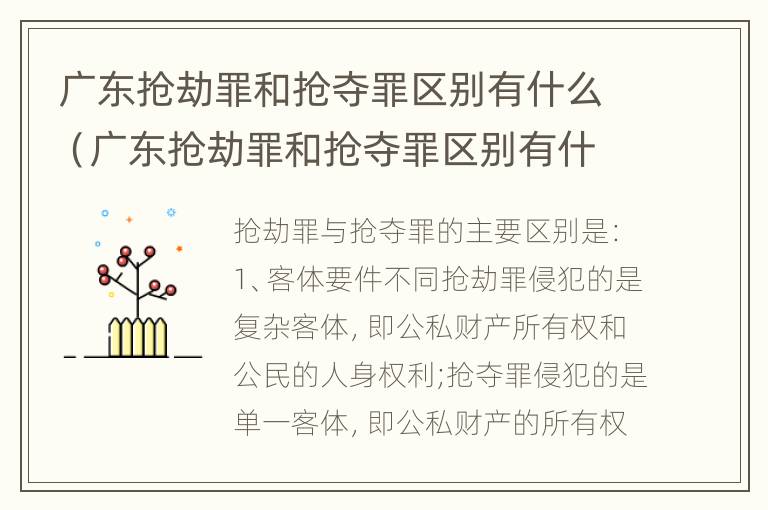 广东抢劫罪和抢夺罪区别有什么（广东抢劫罪和抢夺罪区别有什么区别呢）