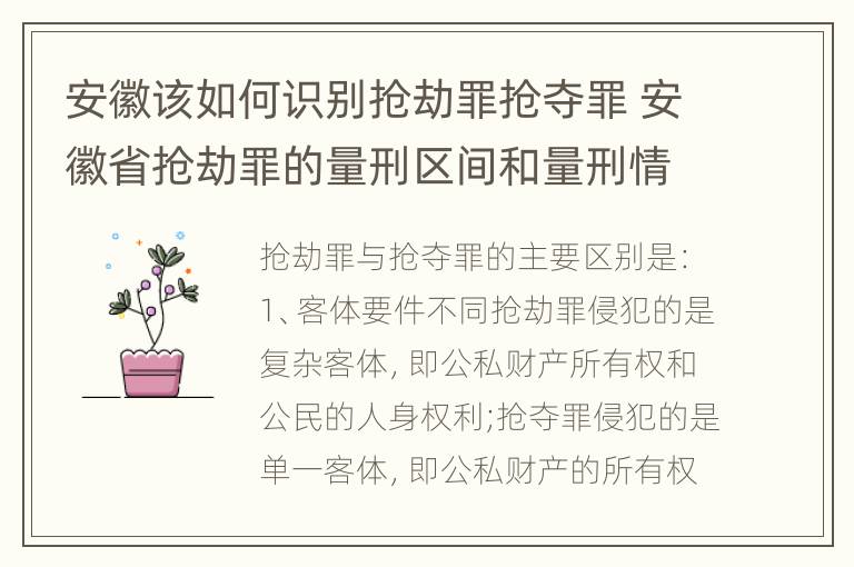 安徽该如何识别抢劫罪抢夺罪 安徽省抢劫罪的量刑区间和量刑情节