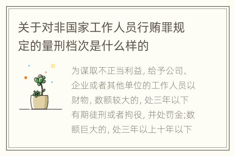 关于对非国家工作人员行贿罪规定的量刑档次是什么样的