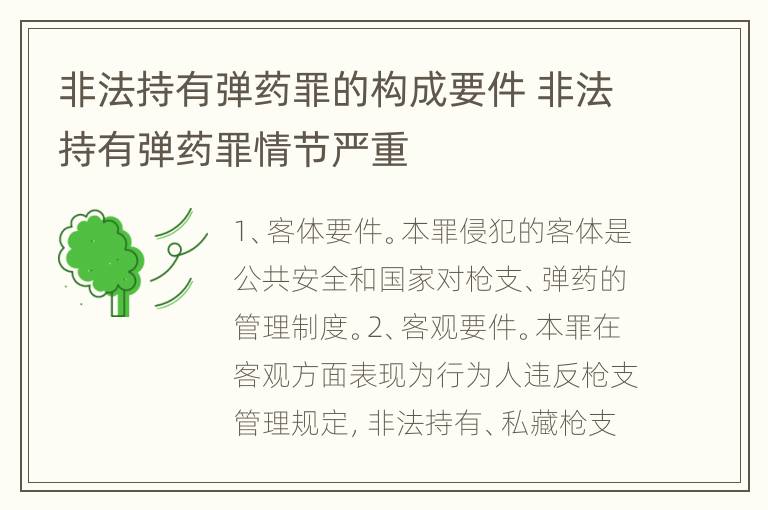 非法持有弹药罪的构成要件 非法持有弹药罪情节严重