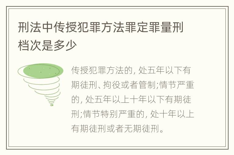 刑法中传授犯罪方法罪定罪量刑档次是多少