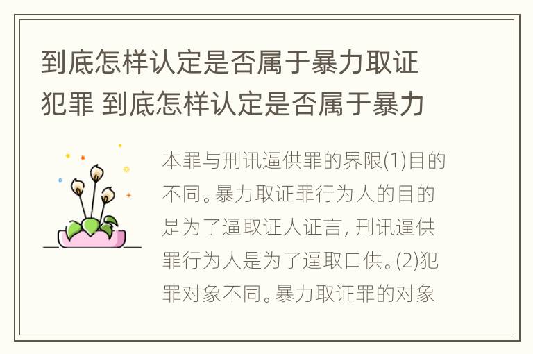 到底怎样认定是否属于暴力取证犯罪 到底怎样认定是否属于暴力取证犯罪行为