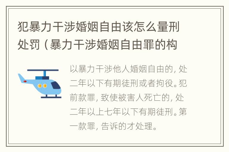 犯暴力干涉婚姻自由该怎么量刑处罚（暴力干涉婚姻自由罪的构成要件）