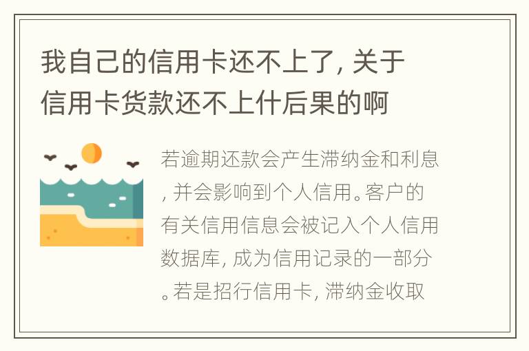 我自己的信用卡还不上了，关于信用卡货款还不上什后果的啊