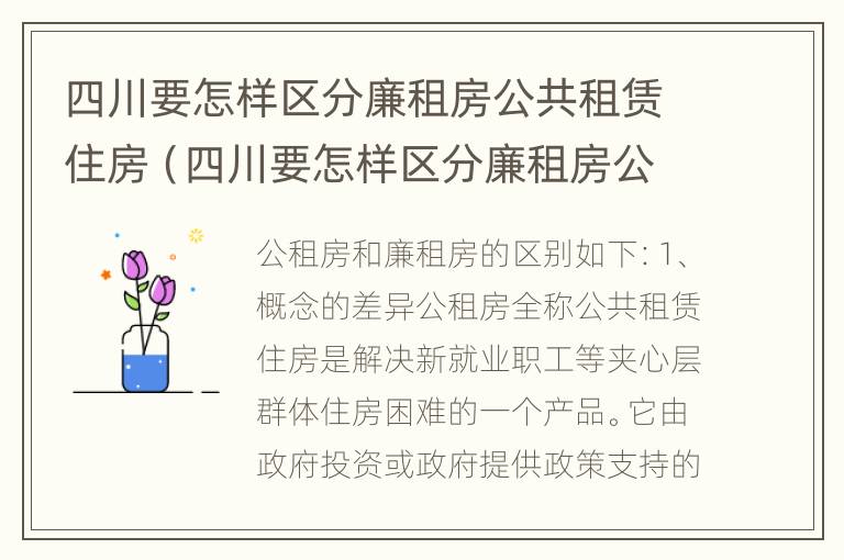 四川要怎样区分廉租房公共租赁住房（四川要怎样区分廉租房公共租赁住房和住宅）