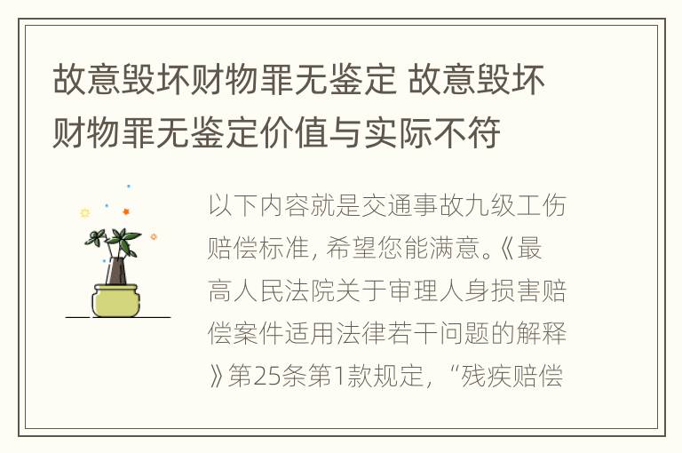 故意毁坏财物罪无鉴定 故意毁坏财物罪无鉴定价值与实际不符