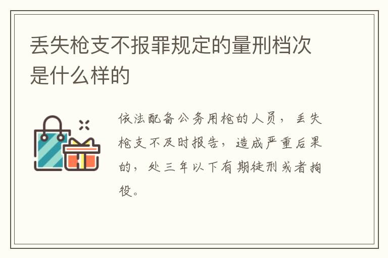 丢失枪支不报罪规定的量刑档次是什么样的