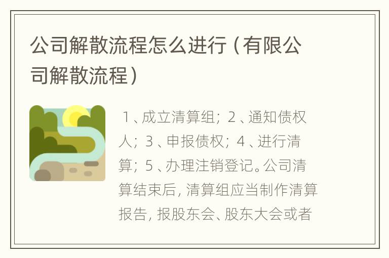 公司解散流程怎么进行（有限公司解散流程）